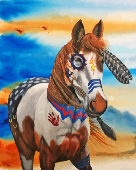 American Indian Pony Paint By Numbers.png