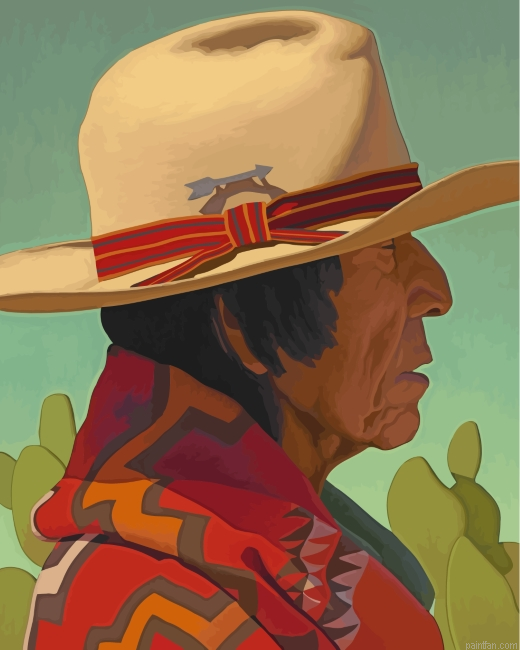 Amerindian Man Paint By Number.png