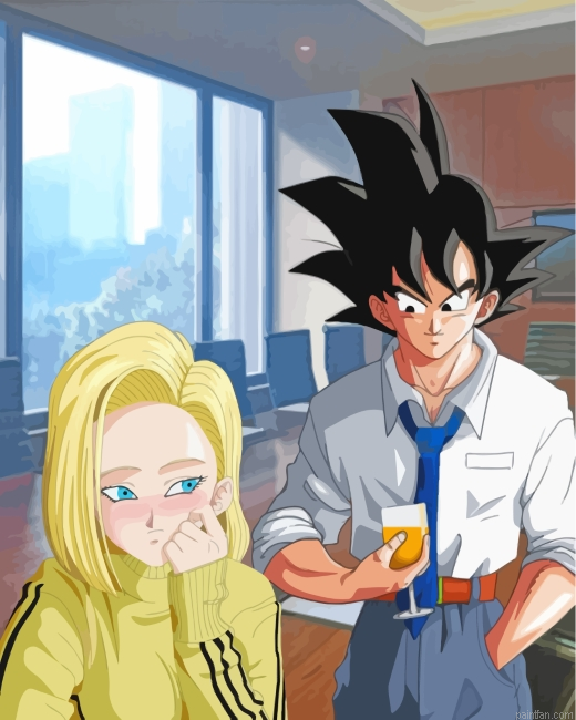 Android 18 And Goku Paint By Number.png