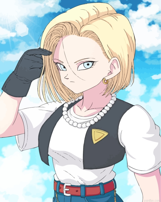 Android 18 Anime Girl Paint By Number.png