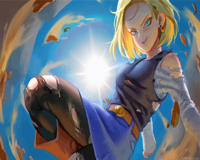Android 18 Dragon Ball Z Art Paint By Number.png