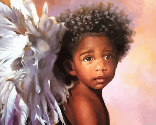 Angel Black Boy Paint By Number.png