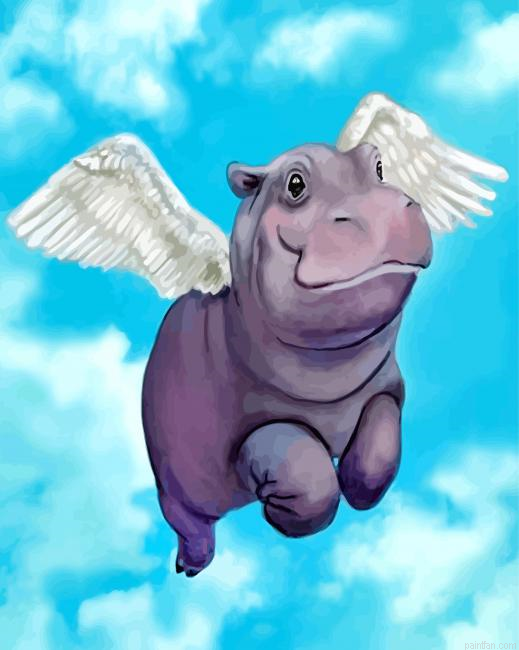Angel Hippopotamus Paint By Numbers.png