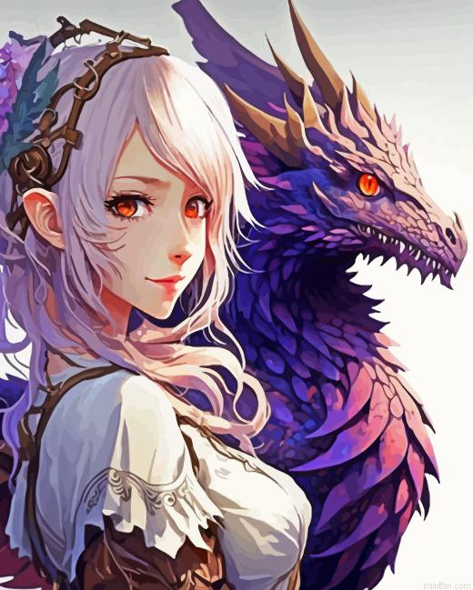Anime Girl And Dragon Paint By Numbers.png