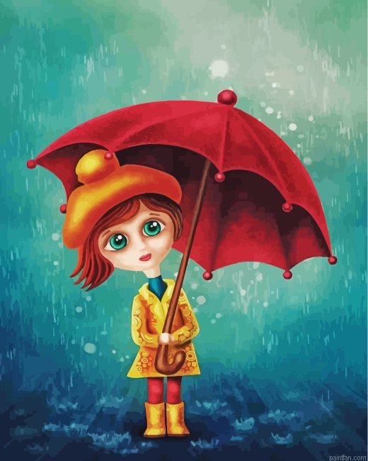 Anime Girl And Umbrella Paint By Number.png