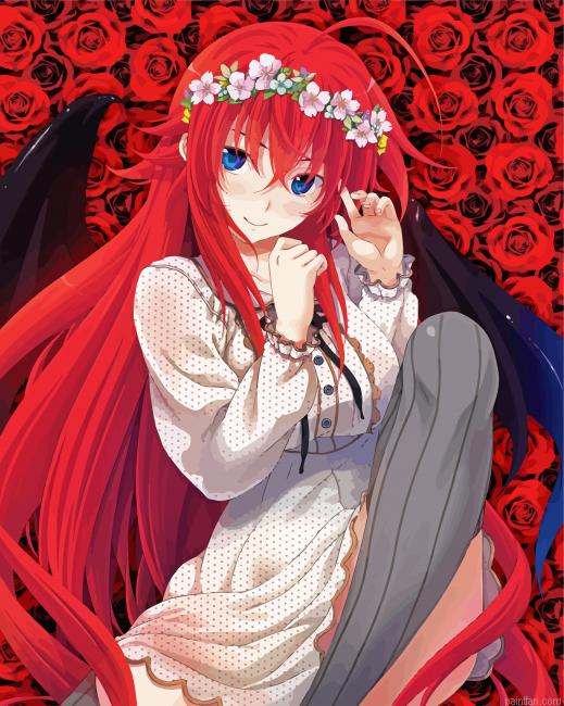 Anime Girl Rias Gremory Paint By Number.png