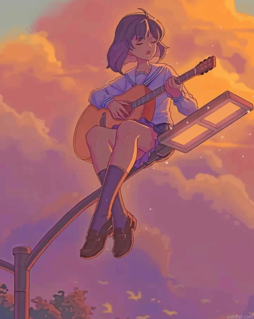 Anime Guitarist Girl Paint By Number.png