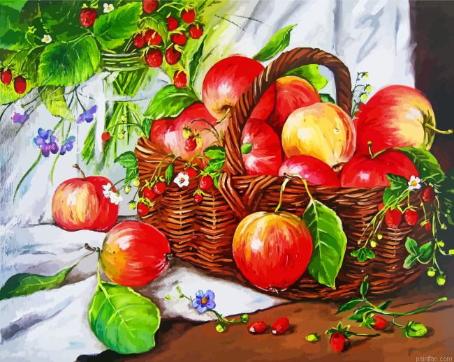 Apples Basket Still Life Paint By Number.png