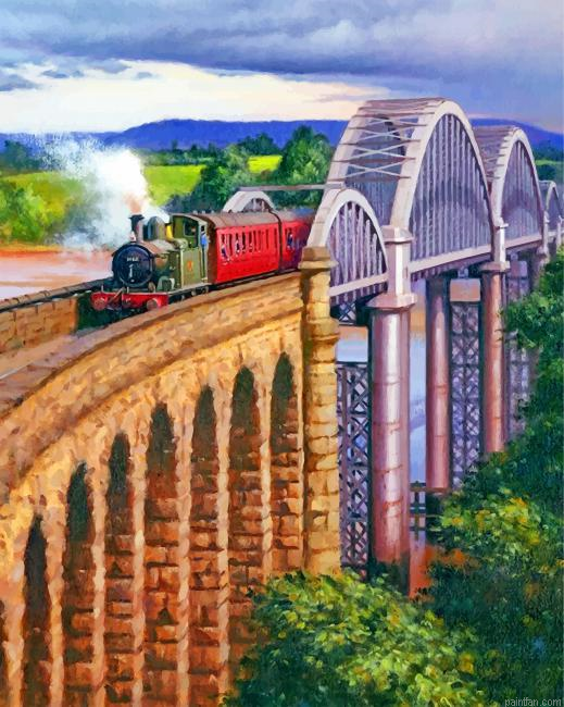 Arch Bridge Railway Paint By Number.png