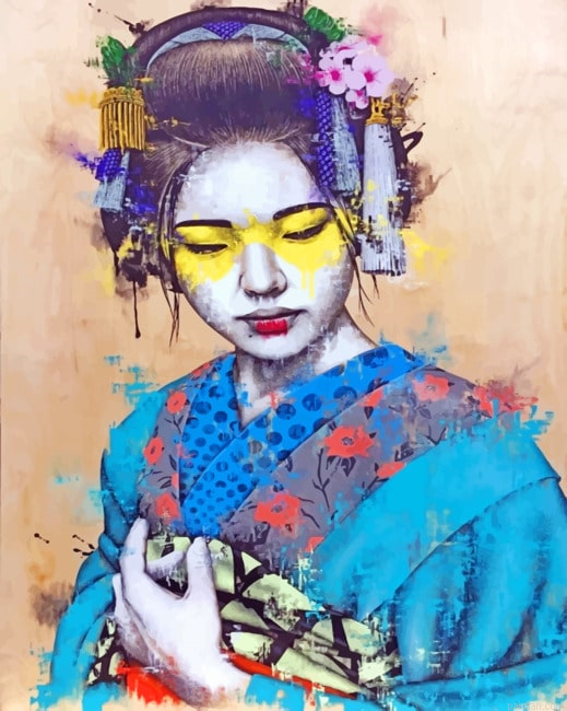 Artistic Asian Woman Paint By Numbers.png