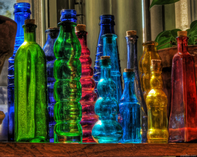 Artistic Colored Bottles Paint By Numbers.png