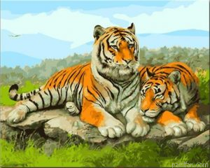 Asian Tigers Paint By Numbers.png