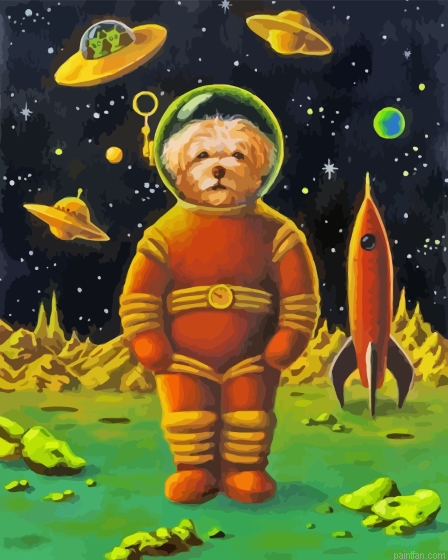 Astronaut Dog And Rocket Paint By Numbers.png