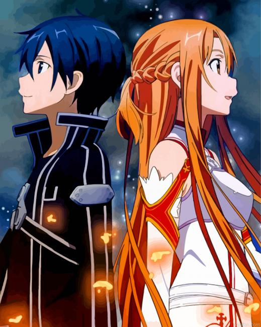 Asuna Yuuki And Kazuto Kirigaya Paint By Numbers.png