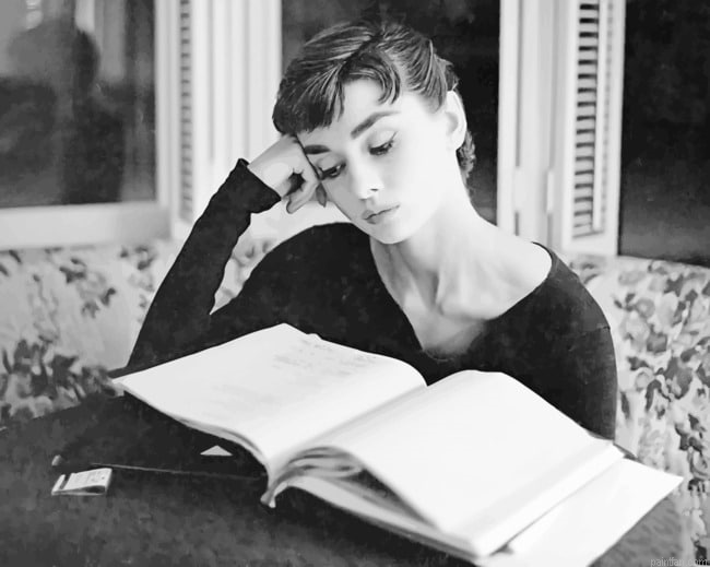 Audrey Hepburn Reading Book New Paint By Numbers.png