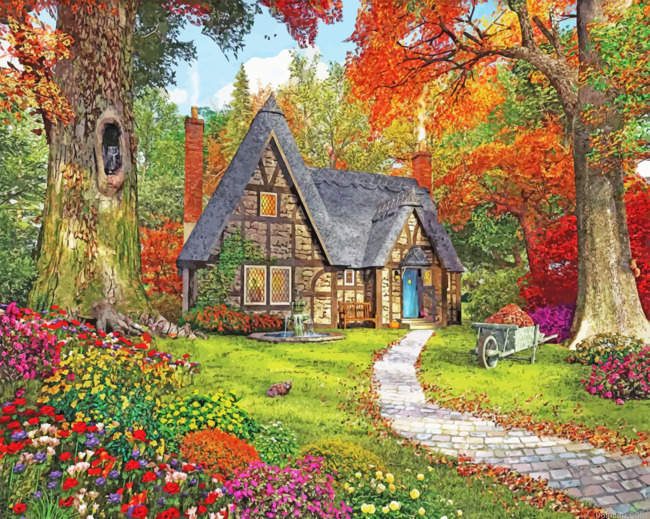Autumn Cottage Paint By Numbers.png