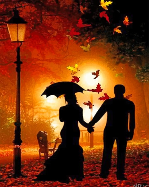 Autumn Couple Silhouette Paint By Numbers.png