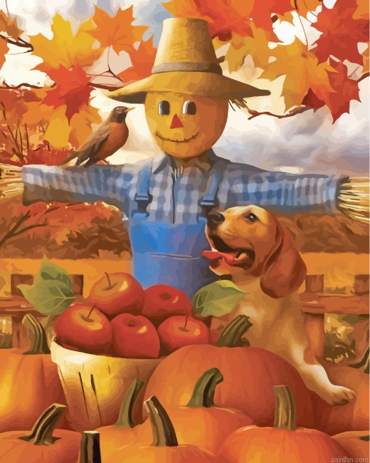 Autumn Farm Scarecrow Paint By Number.png