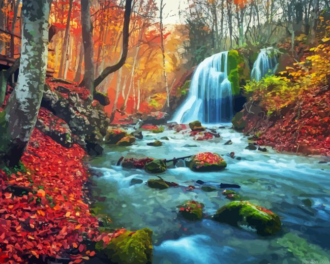 Autumn Forest River Paint By Numbers.png