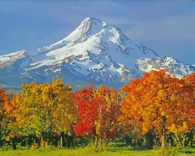 Autumn Mt Hood Oregon Paint By Numbers.png