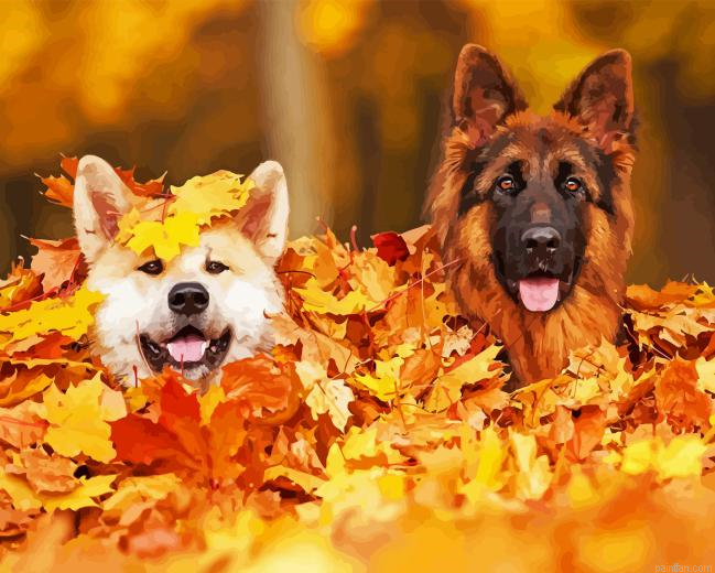 Autumn Puppies Paint By Numbers.png
