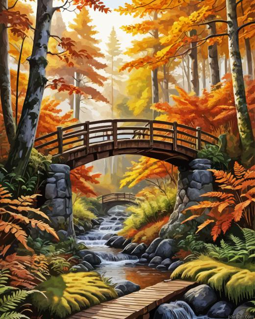 Autumn Wooden Bridge Paint By Numbers.png