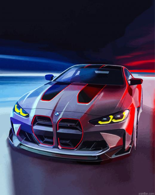 Bmw M4 Illustration Paint By Numbers.png