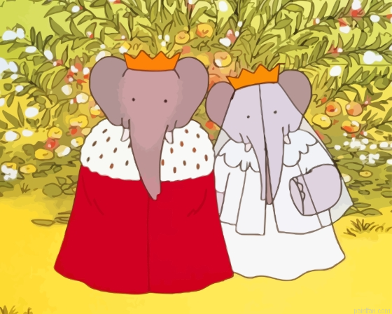 Babar Elephant And Queen Paint By Numbers.png