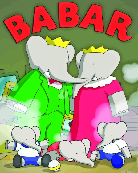 Babar Elephant King Family Paint By Numbers.png
