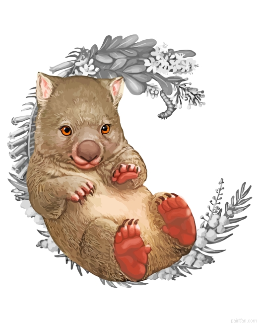 Baby Wombat Illustration Paint By Number.png