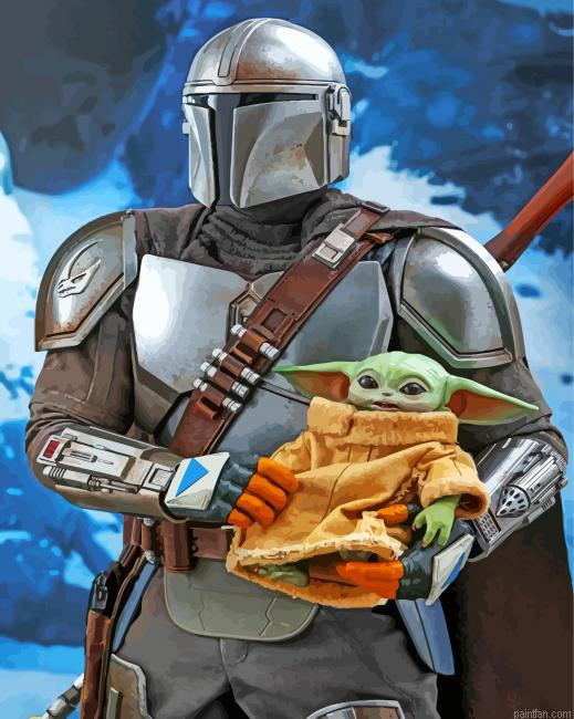 Baby Yoda And Mandalorian Paint By Number.png