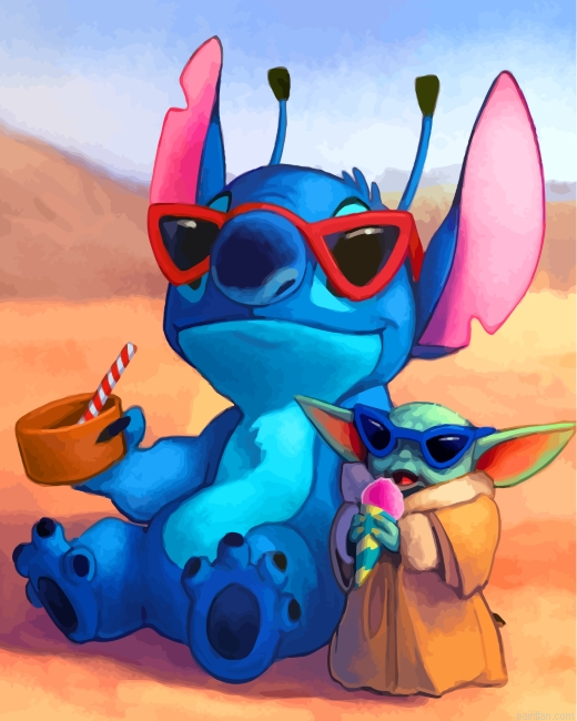 Baby Yoda With Stitch Paint By Number.png
