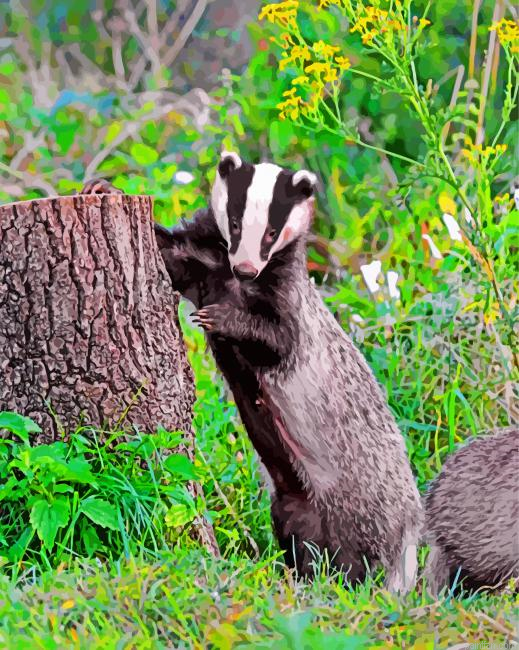 Badger Animal Paint By Number.png