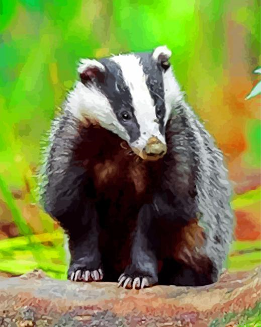 Badger In Forest Paint By Number.png
