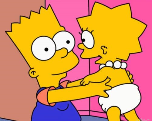 Bart And Little Lisa Simpson Paint By Number.png