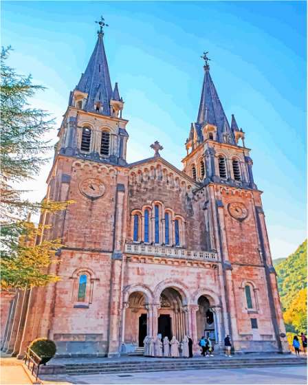 Basilica Covadonga Spain Paint By Numbers.png