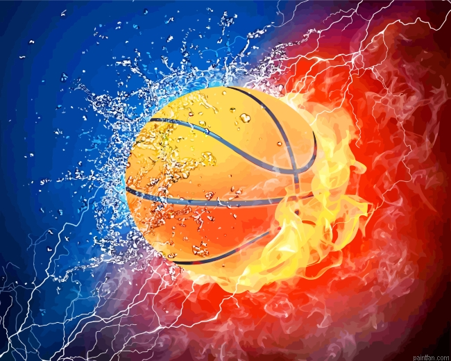 Basket Ball On Fire Paint By Number.png