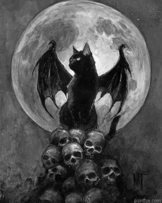 Bat Cat And Skulls Paint By Number.png