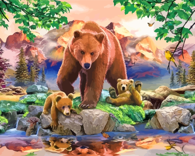 Bear Family Paint By Number.png