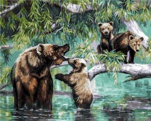 Bear With Babies Paint By Numbers.png