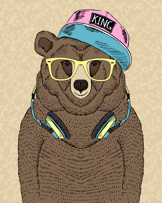 Bear With Headphones Paint By Number.png
