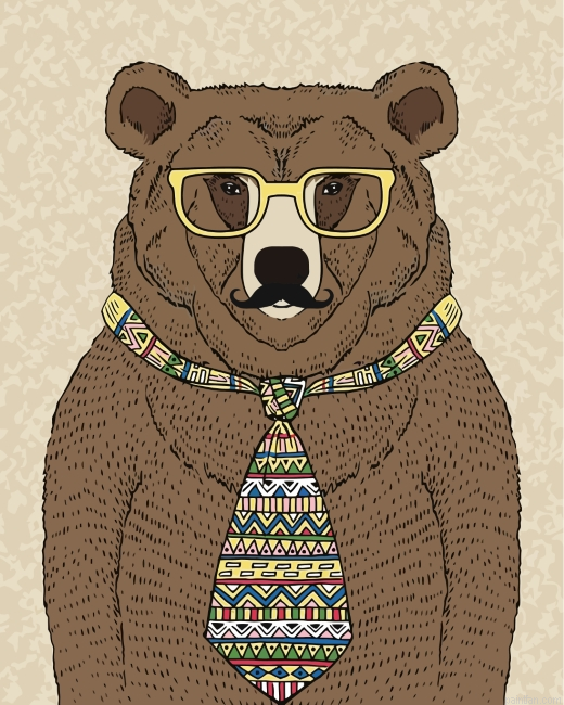Bear With Tie Paint By Number.png