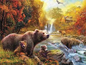Bears By Stream Paint By Numbers.png