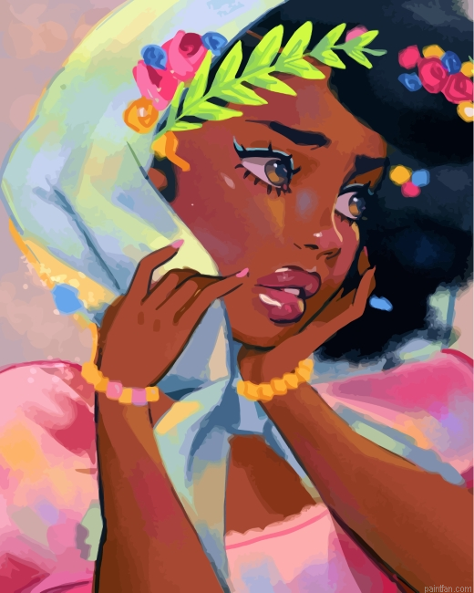 Beautiful Black Lady Paint By Number.png