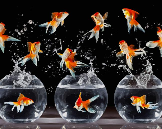 Beautiful Dancing Goldfishes Paint By Number.png