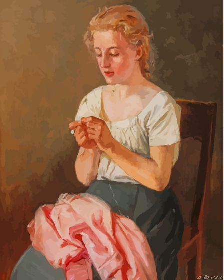 Beautiful Girl Sewing Paint By Numbers.png