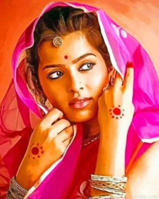 Beautiful Indian Woman Paint By Number.png