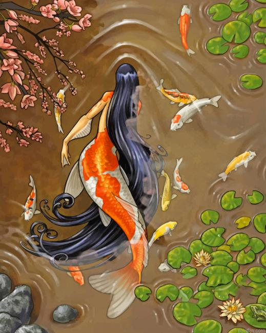 Beautiful Mermaid Illustration New Paint By Numbers.png