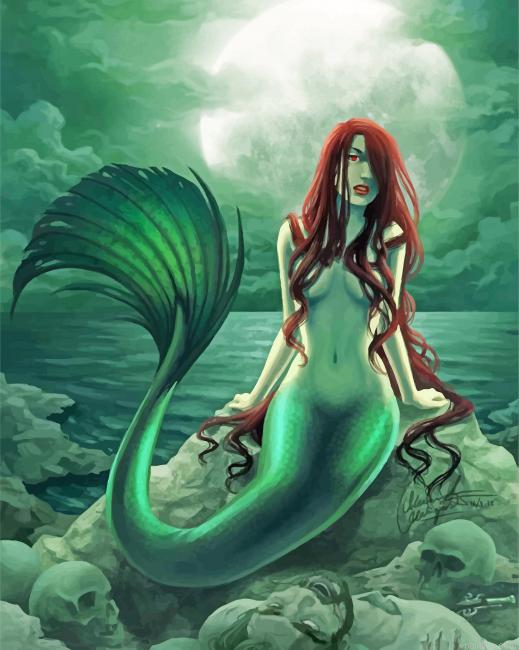 Beautiful Mermaid With Long Hair New Paint By Numbers.png