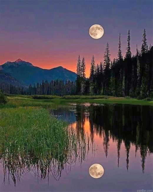 Beautiful Moon Reflect New Paint By Numbers.png
